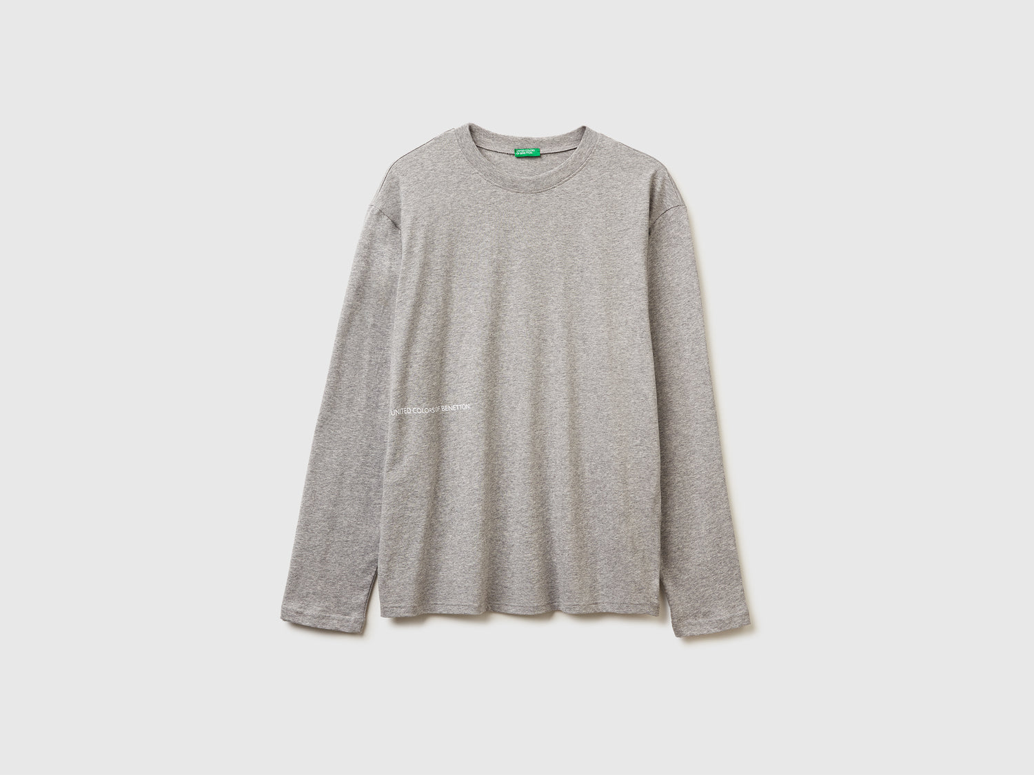 T-shirt con stampa logo da uomo grigio chiaro | Benetton Outlet
