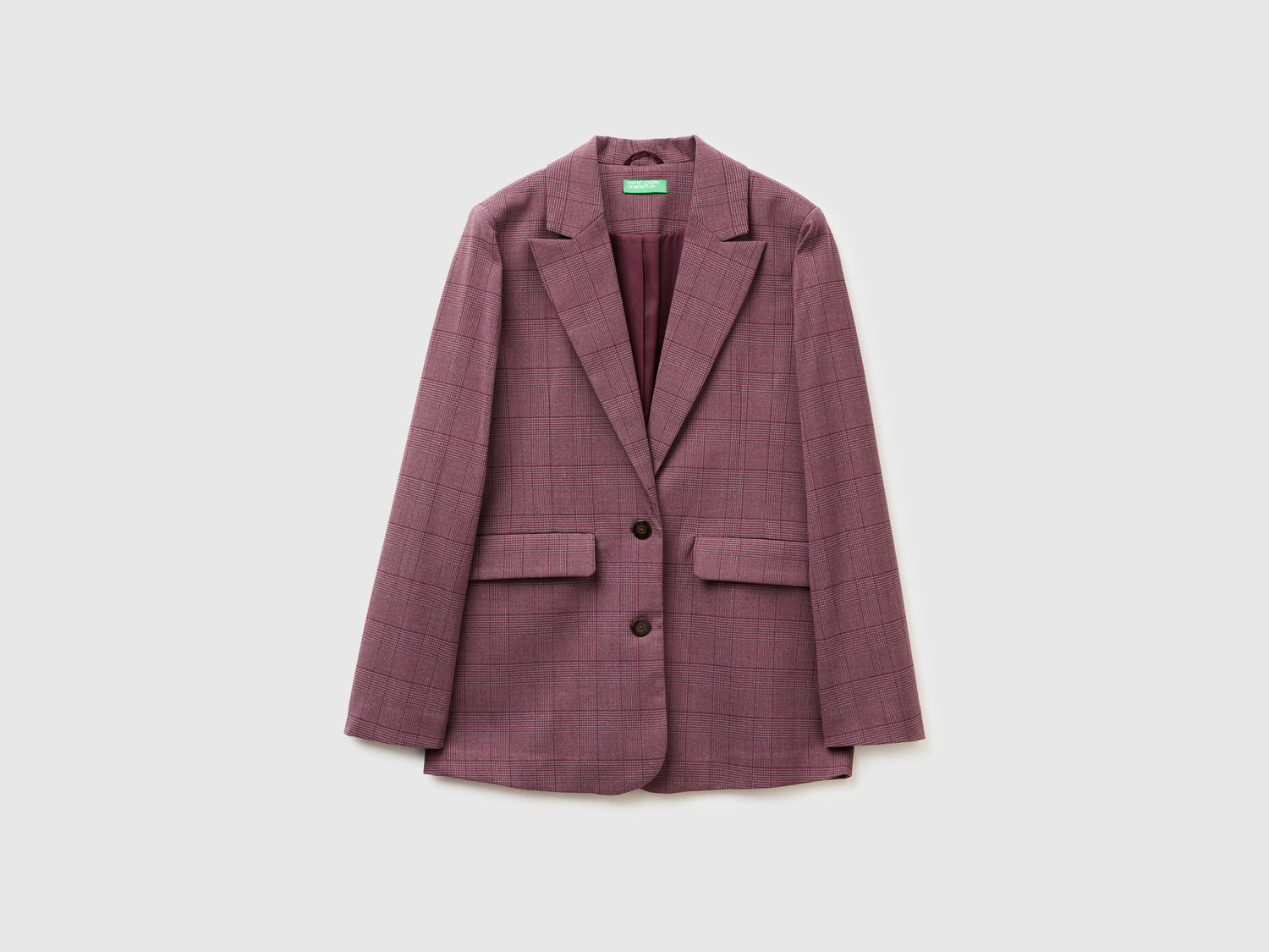 Blazer principe di Galles da donna prugna | Benetton Outlet