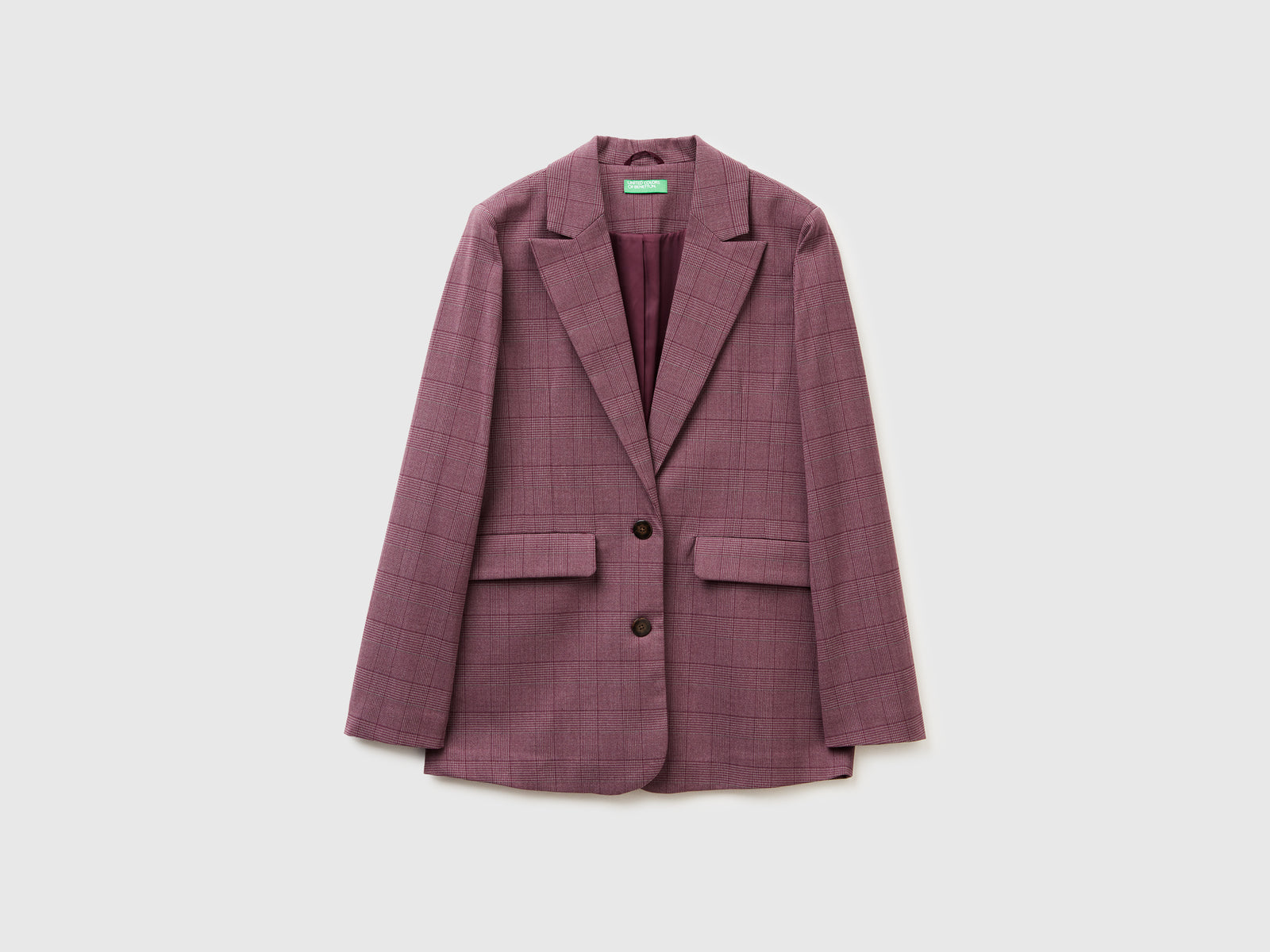 Blazer principe di Galles da donna prugna | Benetton Outlet