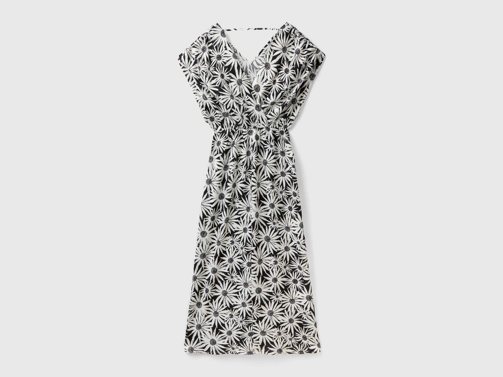Abito con stampa floreale da donna nero 2 | Benetton Outlet