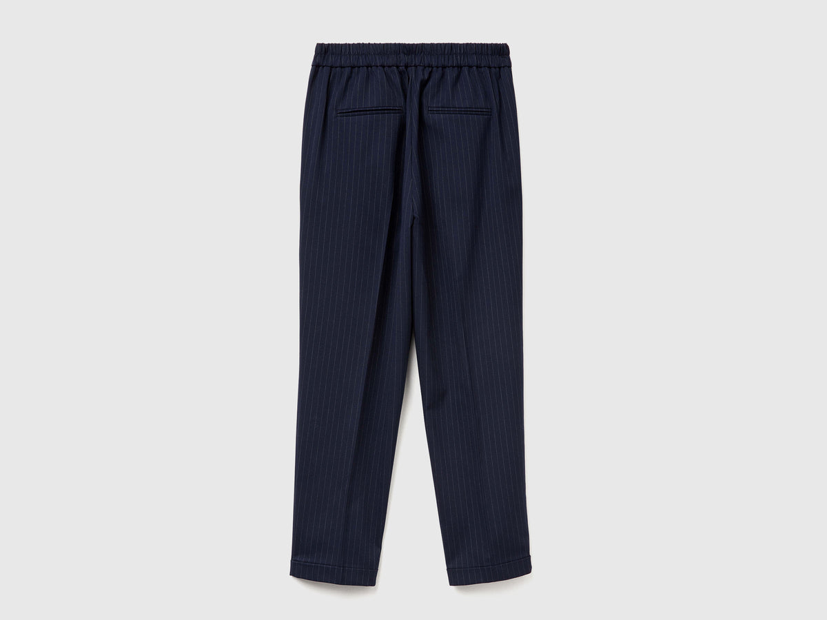 Pantaloni gessati in flanella