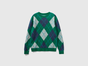 Maglione jacquard con rombi