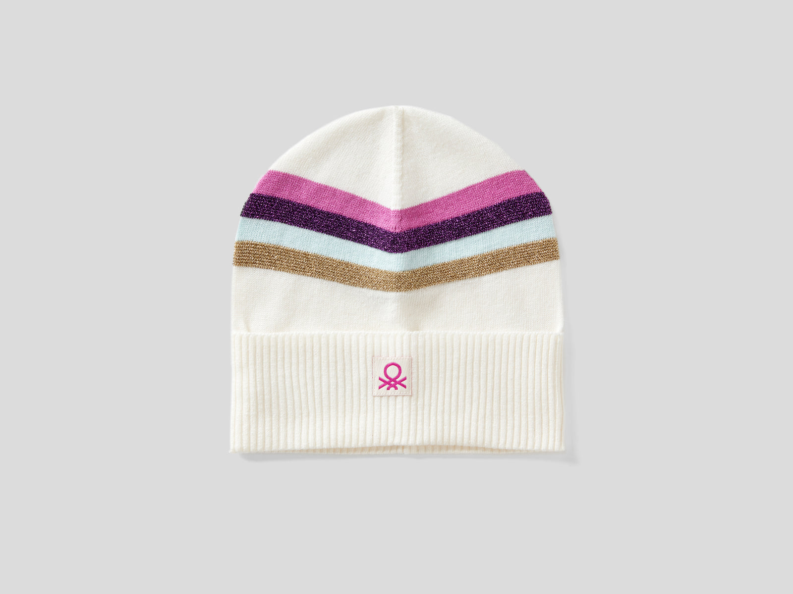 Cappellino a righe da bambino bianco | Benetton Outlet
