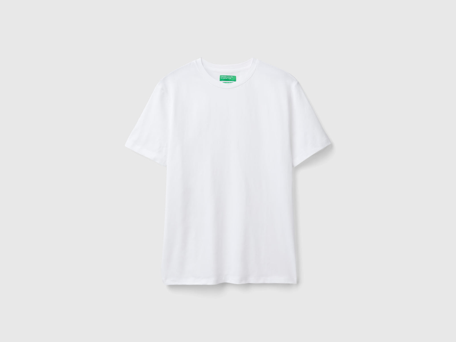 T-shirt slim fit in cotone stretch da uomo bianco | Benetton Outlet