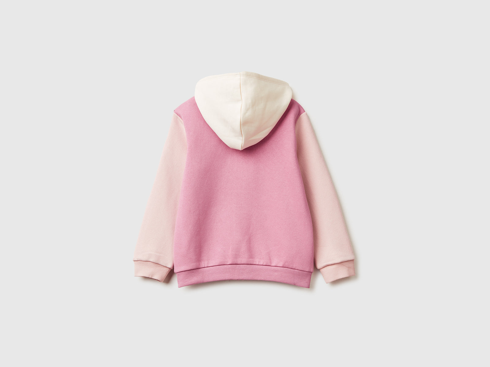 Felpa con zip e paillettes da bimba rosa 2 | Benetton Outlet
