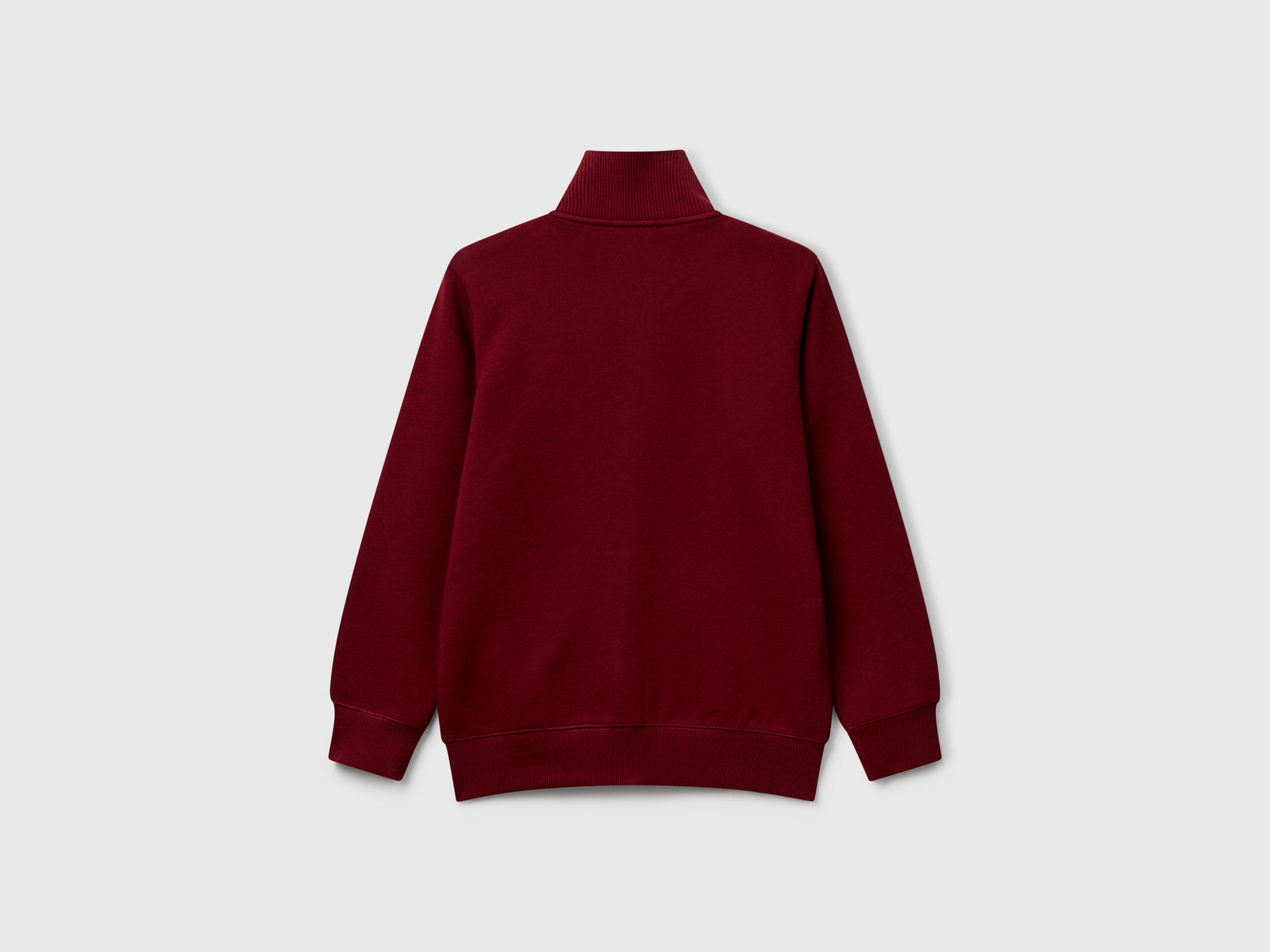Felpa con zip in puro cotone da bambino bordeaux 2 | Benetton Outlet