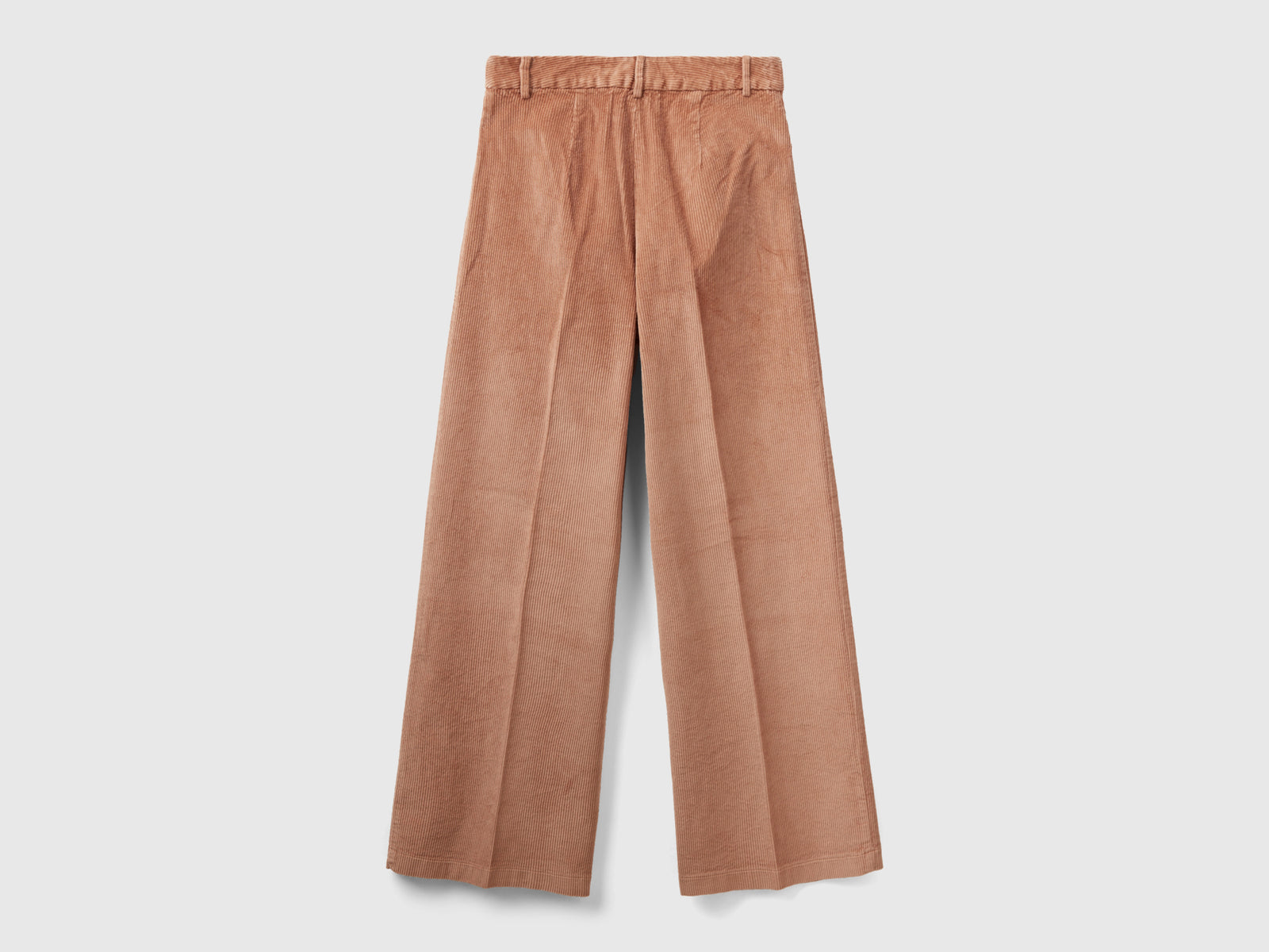 Pantaloni gamba ampia in velluto a coste da donna cammello 2 | Benetton Outlet