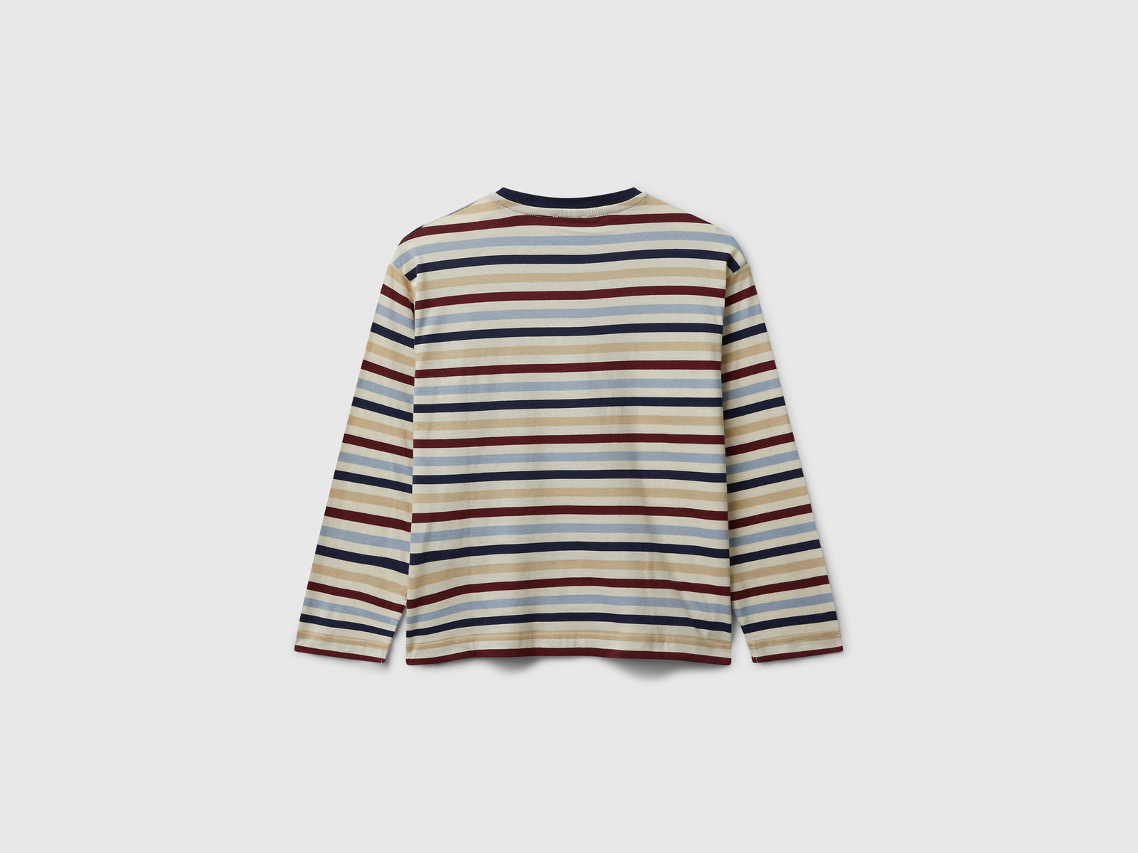T-shirt manica lunga a righe da bambino bianco panna 2 | Benetton Outlet
