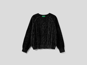 Maglia con trecce in ciniglia