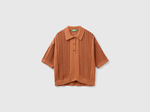 Polo in maglia crochet