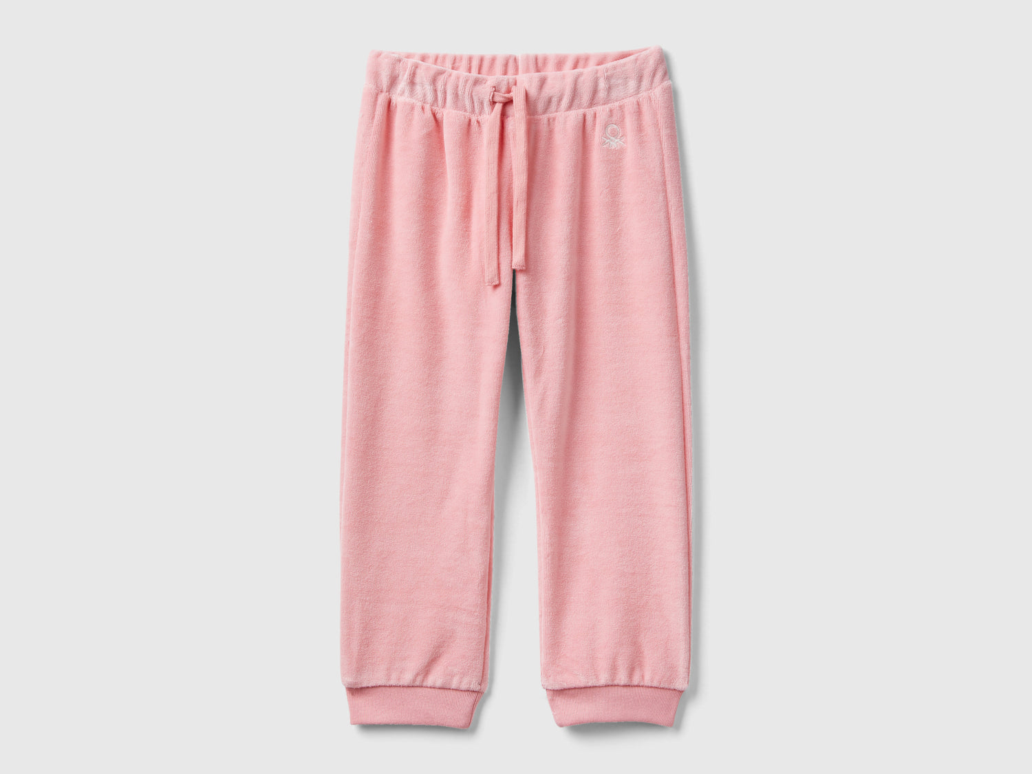 Pantaloni in ciniglia con logo da bimba rosa | Benetton Outlet