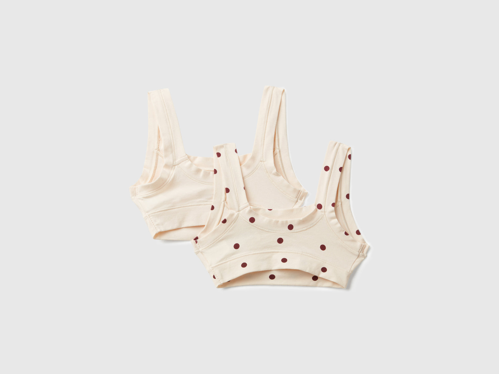 Due top super elasticizzati da bambina bianco panna 2 | Benetton Outlet