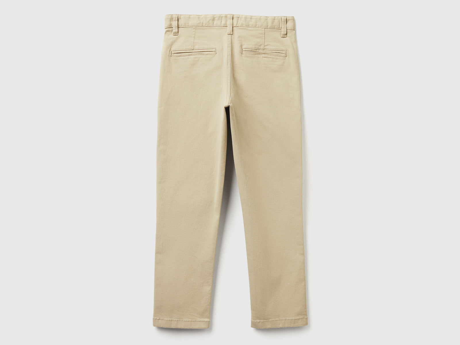 Chino slim fit in cotone stretch da bambino beige 2 | Benetton Outlet