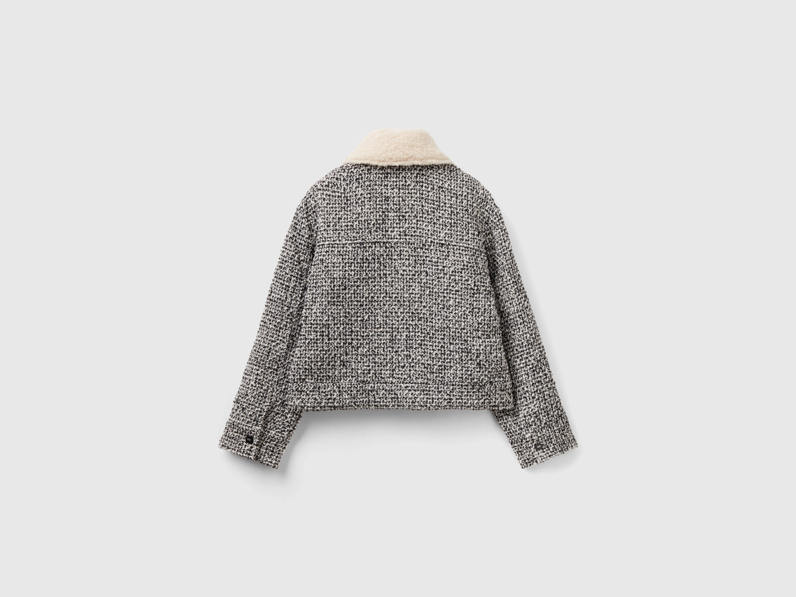 Giacca in tweed con colletto staccabile da donna grigio 2 | Benetton Outlet