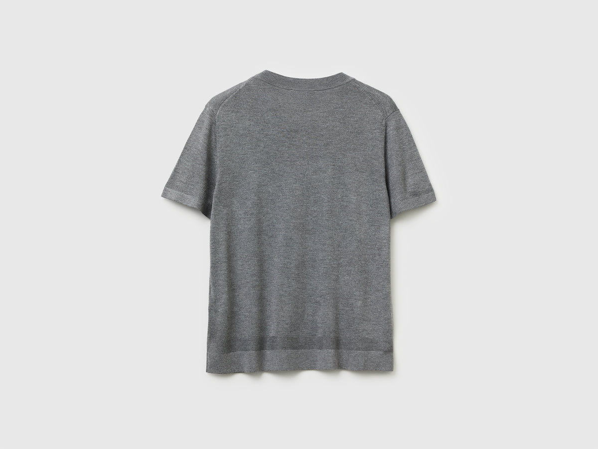 Maglia manica corta in misto seta