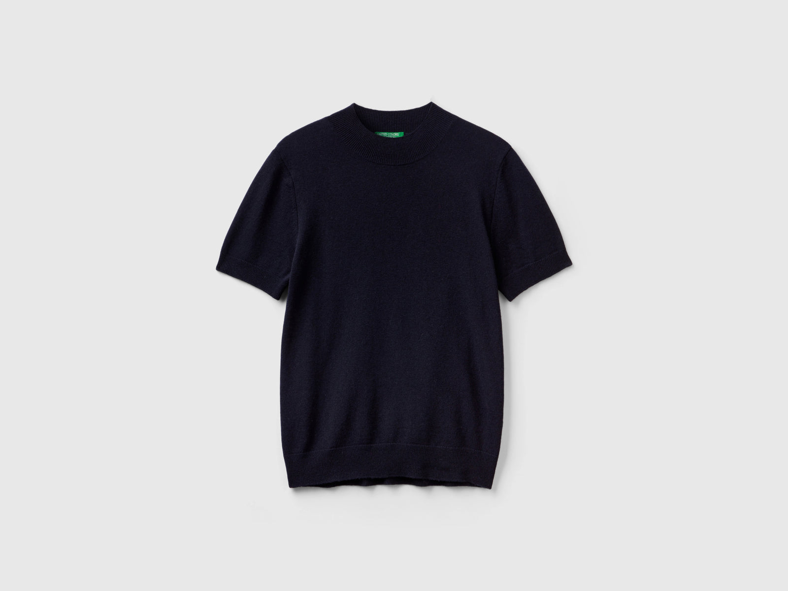 Maglia a manica corta in misto cashmere da donna blu scuro 2 | Benetton Outlet