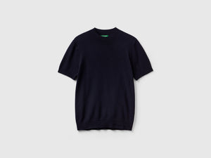 Maglia a manica corta in misto cashmere