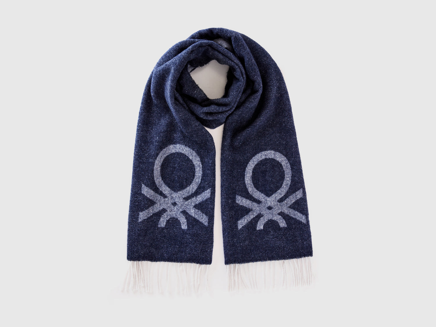 Sciarpa in misto lana e viscosa da uomo blu scuro | Benetton Outlet