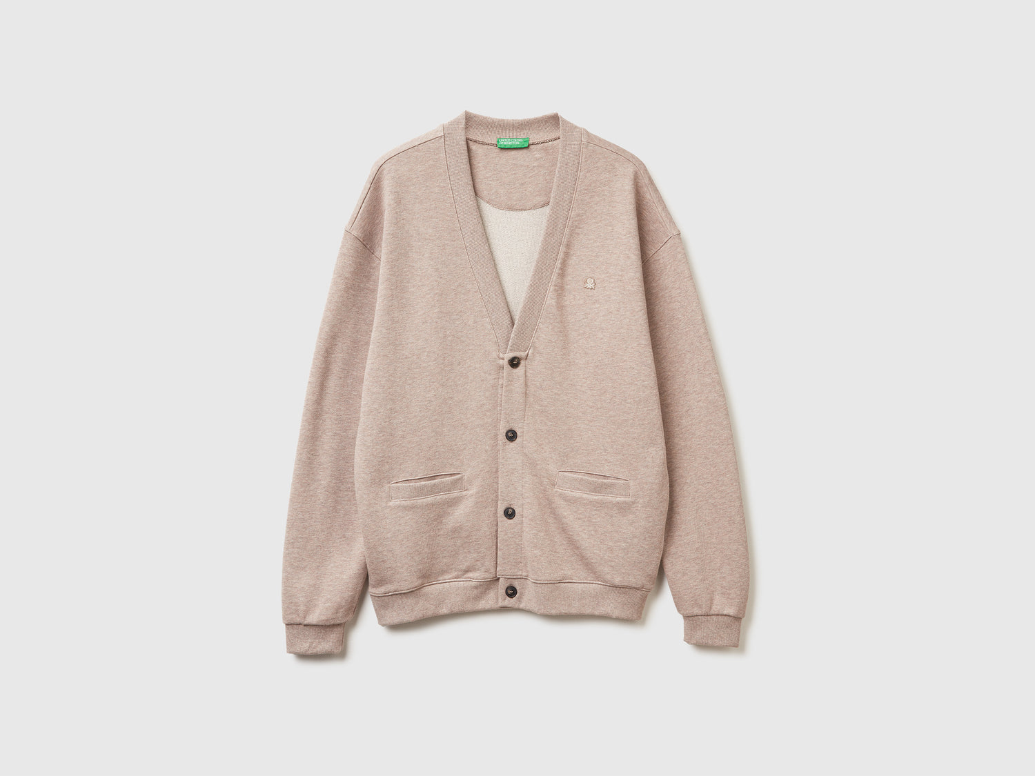 Cardigan in felpa relaxed fit da uomo beige | Benetton Outlet