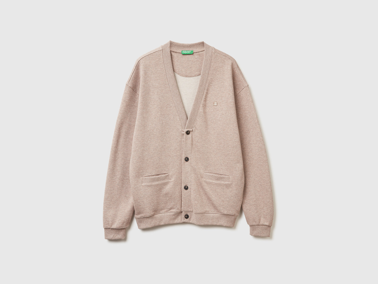 Cardigan in felpa relaxed fit da uomo beige | Benetton Outlet