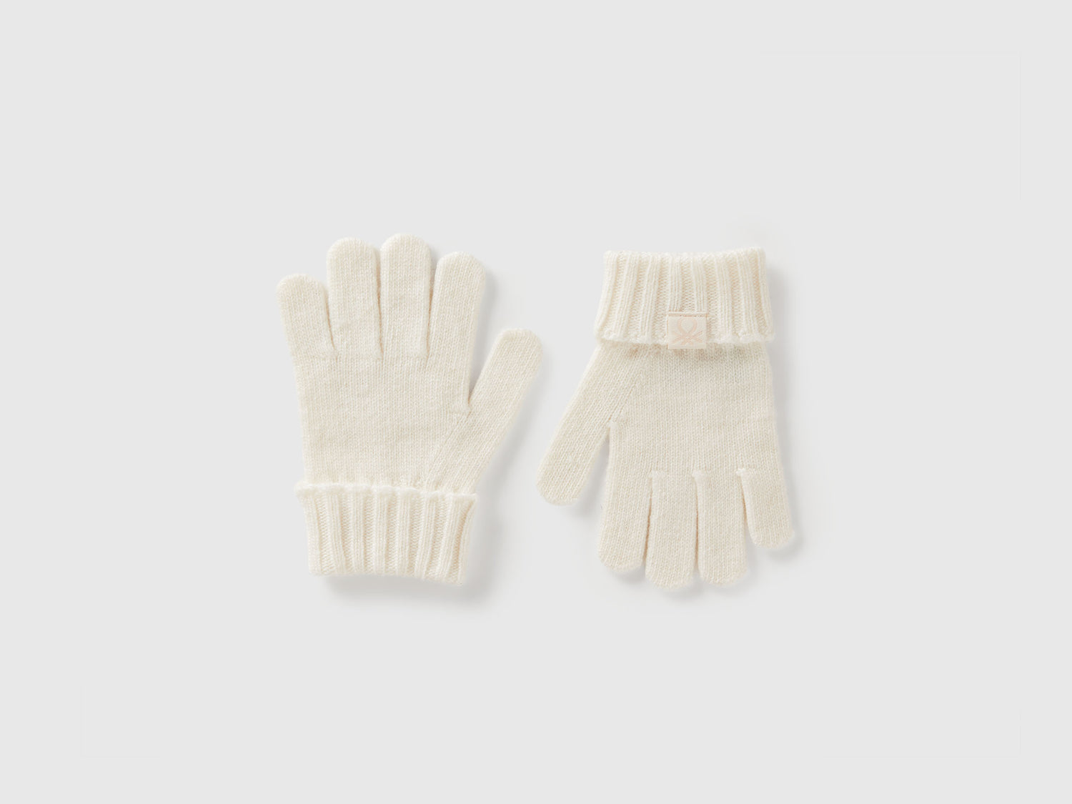 Guanti in misto lana e viscosa da bimbo bianco panna | Benetton Outlet