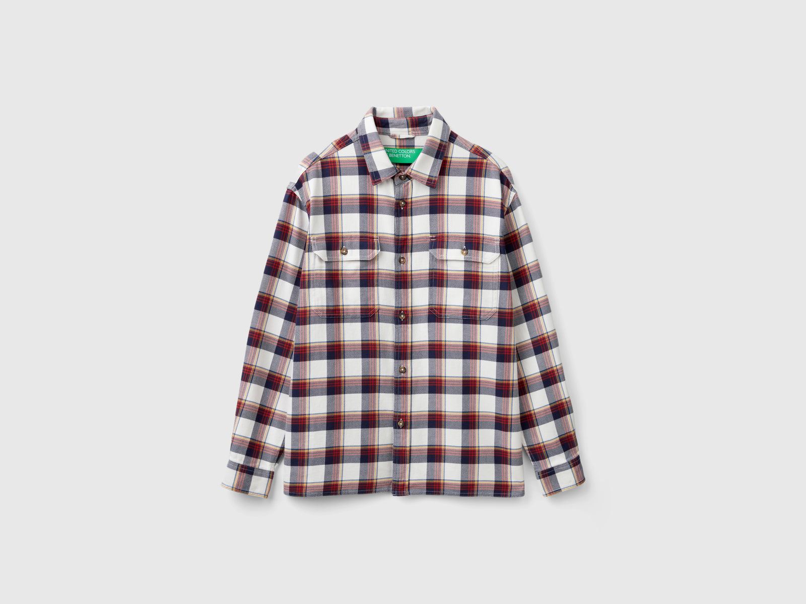Overshirt in flanella tartan da uomo multi-color | Benetton Outlet