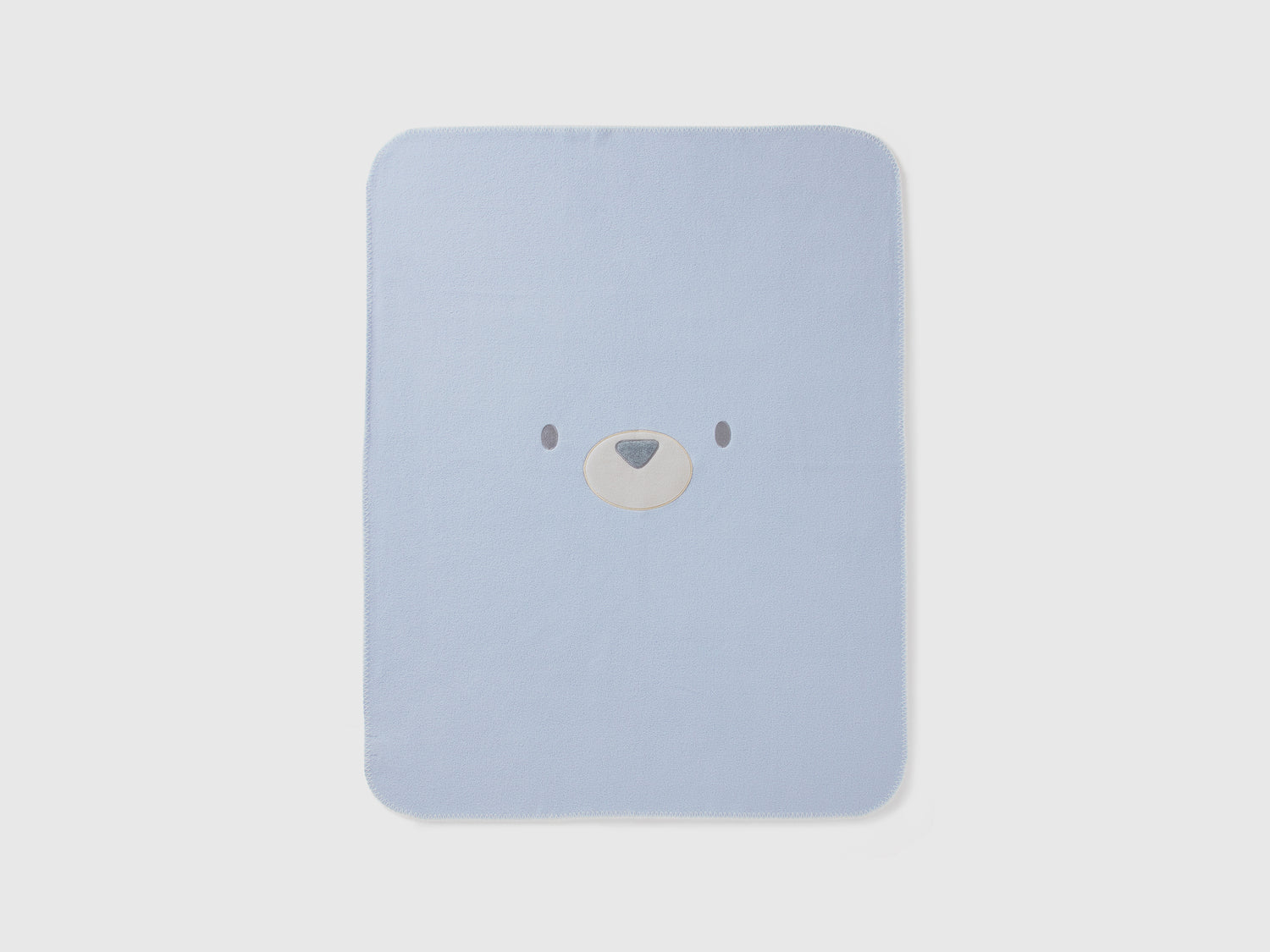Coperta in pile con ricamo animaletto da neonato celeste | Benetton Outlet