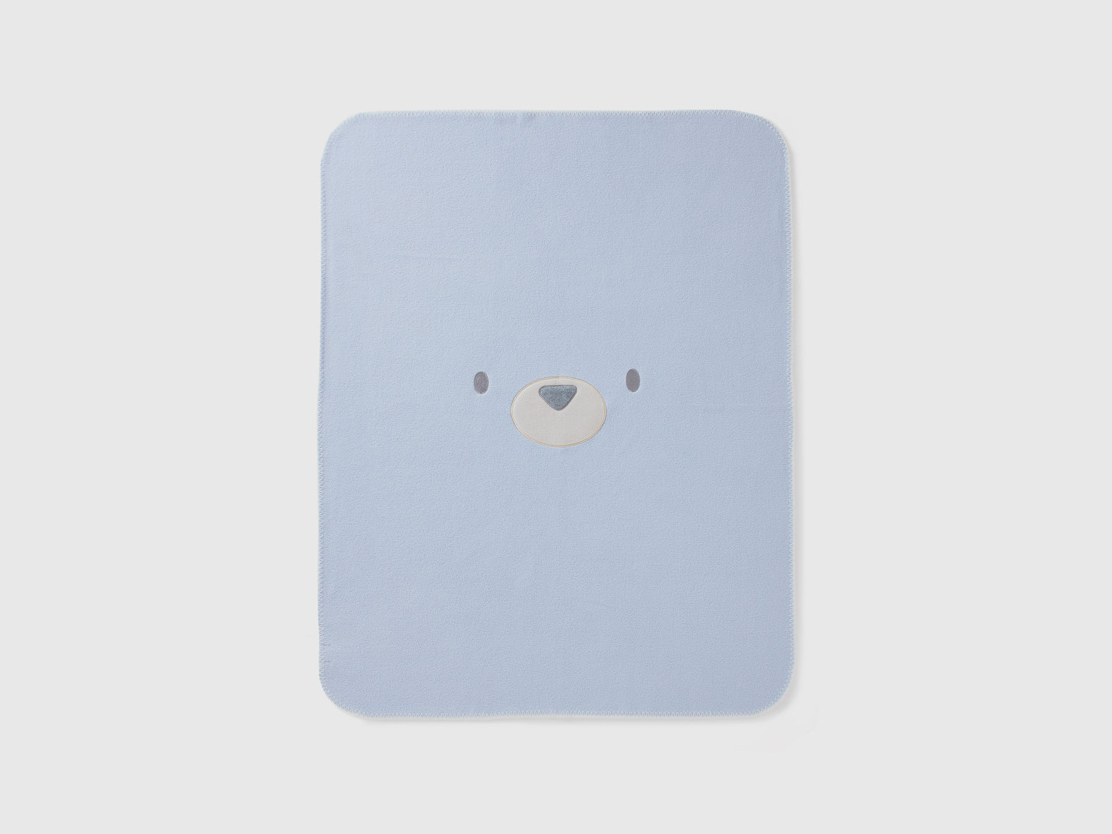 Coperta in pile con ricamo animaletto da neonato celeste | Benetton Outlet