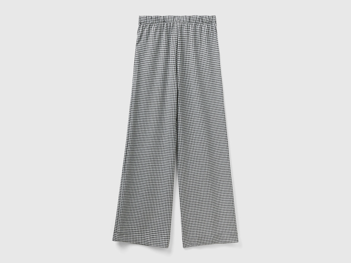 Pantaloni palazzo pied de poule