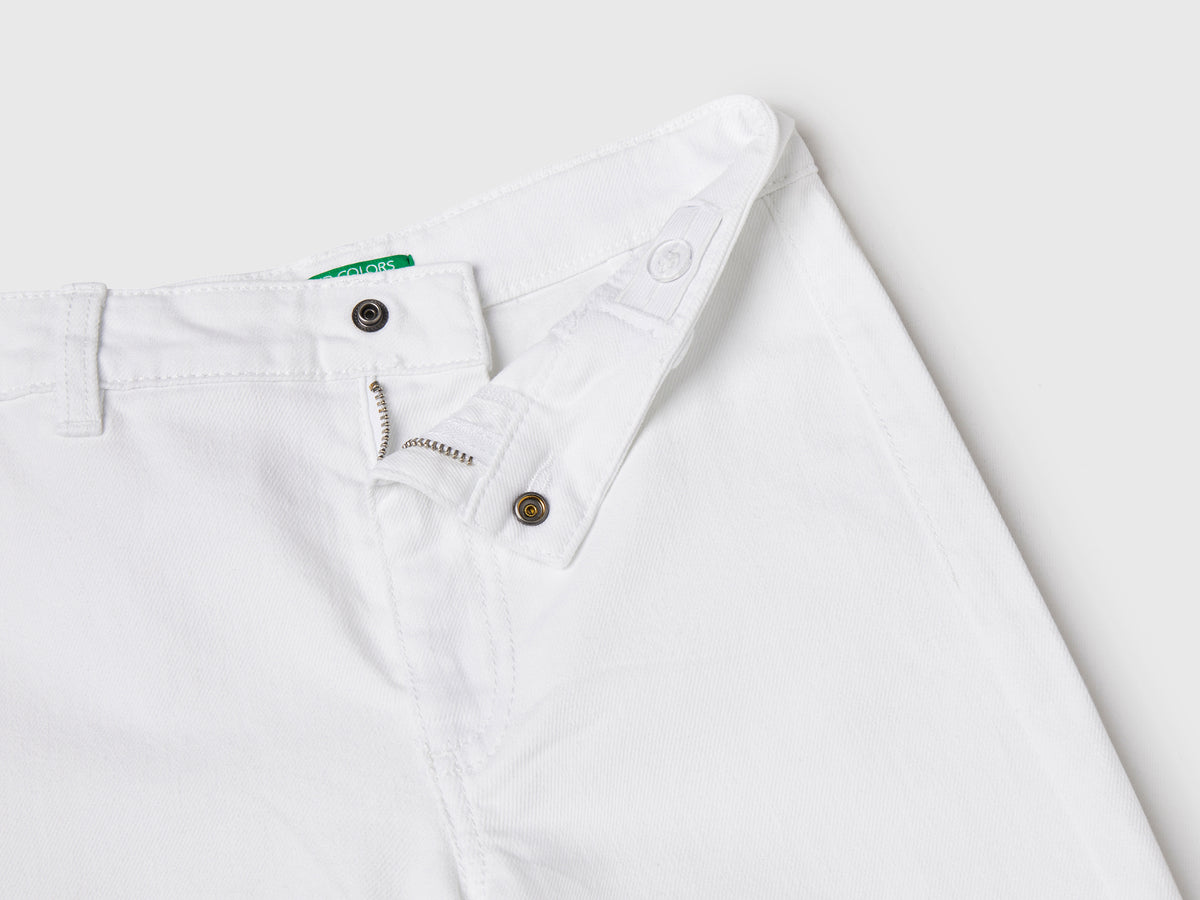 Pantaloni lunghi a vita alta in cotone elasticizzato