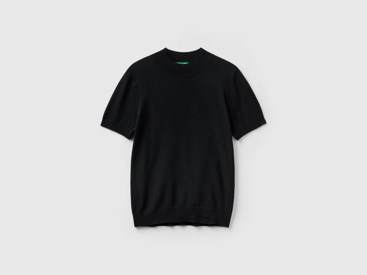 Maglia a manica corta in misto cashmere