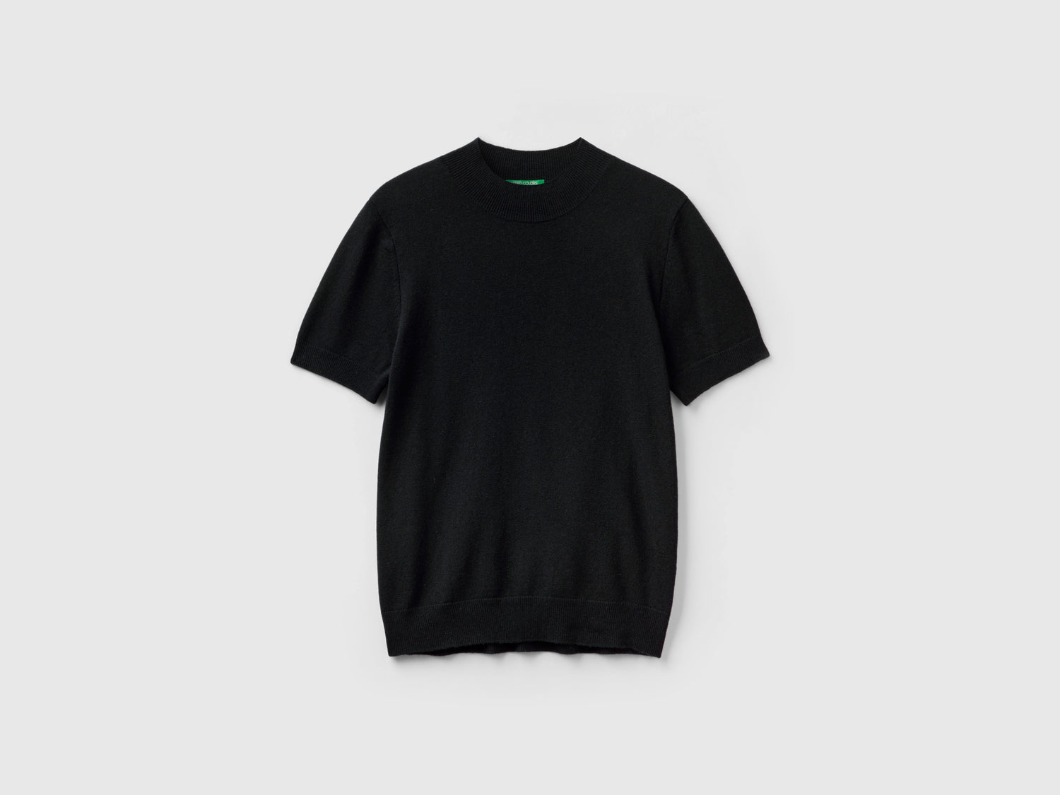 Maglia a manica corta in misto cashmere da donna nero | Benetton Outlet