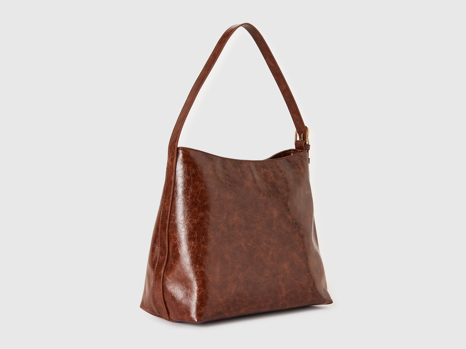 Borsa grande in tessuto spalmato da donna marrone 2 | Benetton Outlet