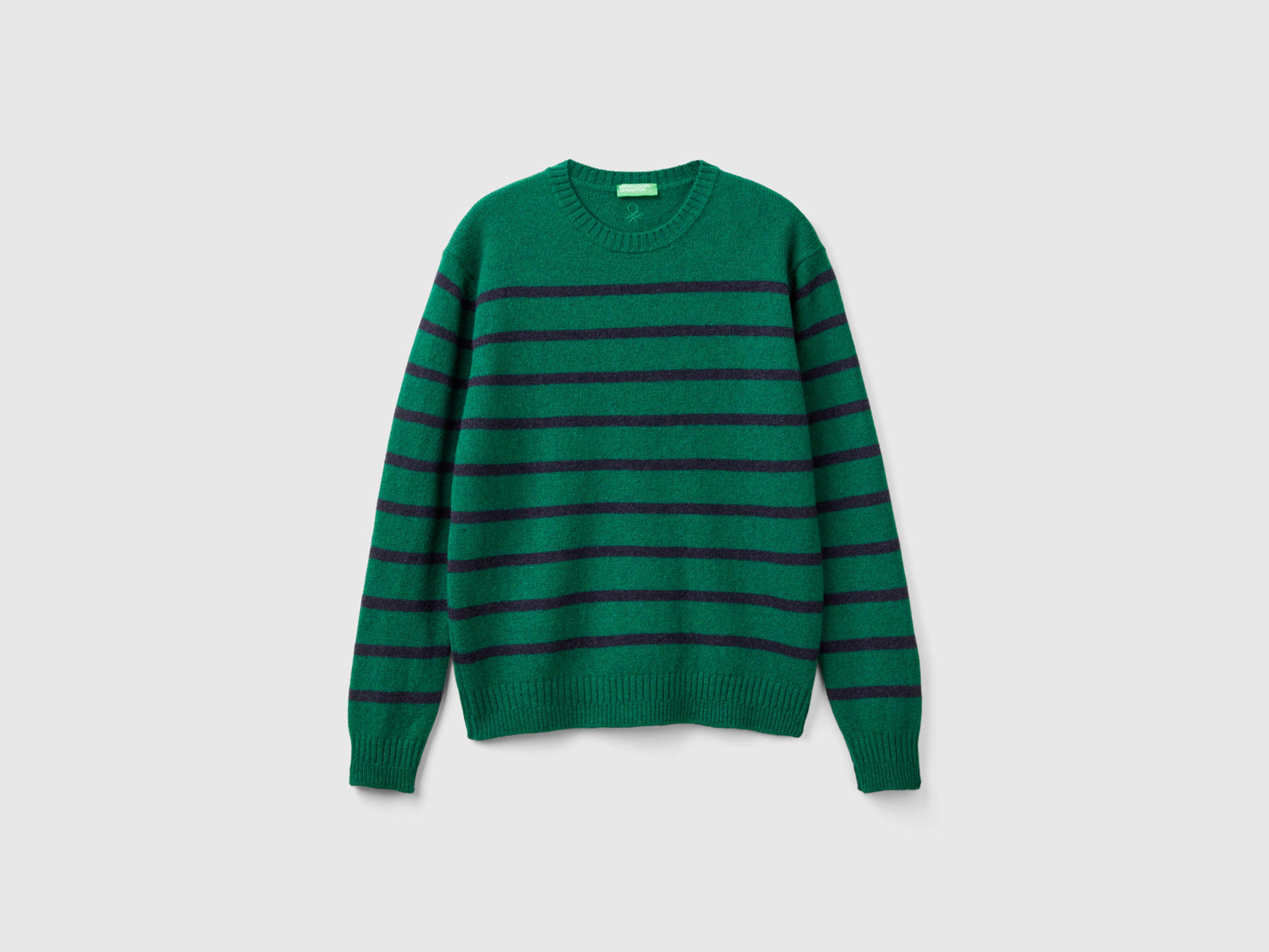 Maglia in pura lana Shetland da uomo verde scuro | Benetton Outlet