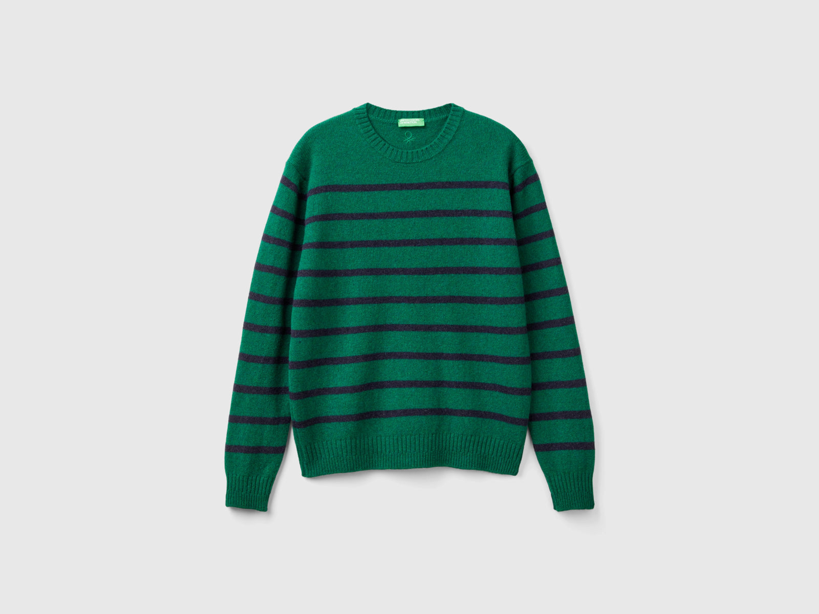 Maglia in pura lana Shetland da uomo verde scuro | Benetton Outlet