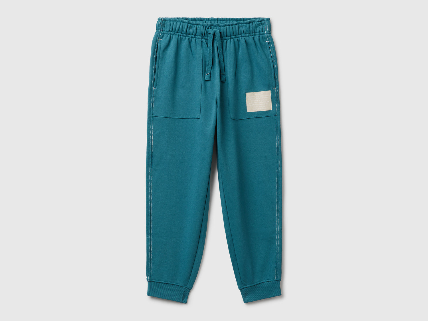 Joggers in puro cotone da bambino verde ottanio | Benetton Outlet
