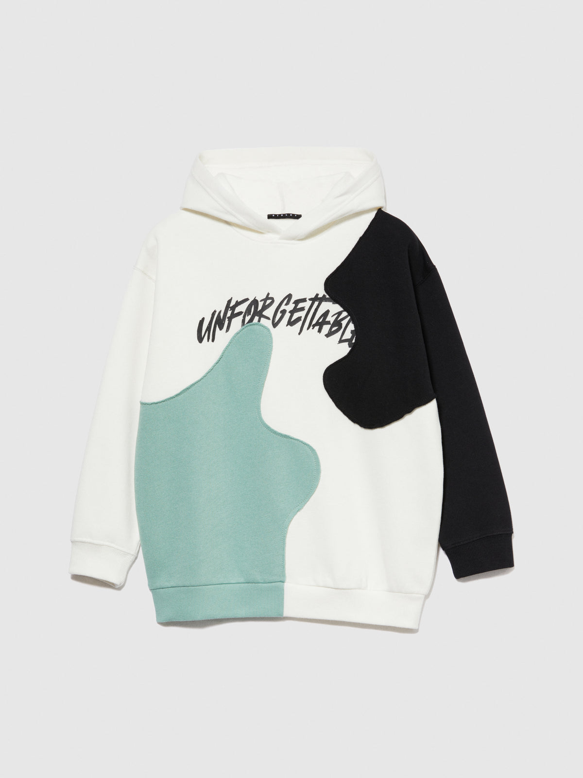 Felpa color block con stampa