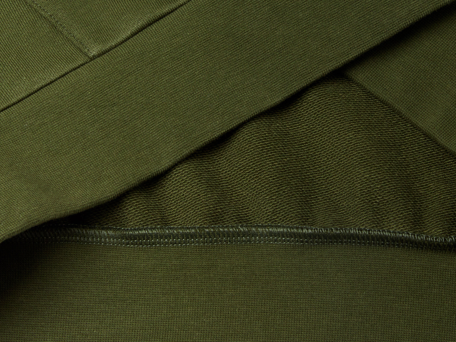 Felpa in cotone con zip e cappuccio da uomo verde oliva 3 | Benetton Outlet