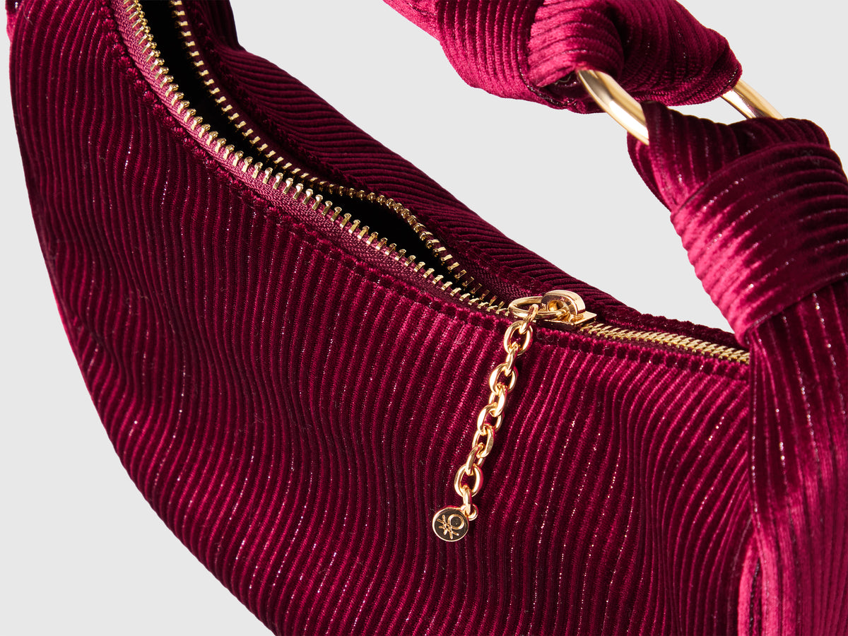 Borsa hobo in velluto con lurex