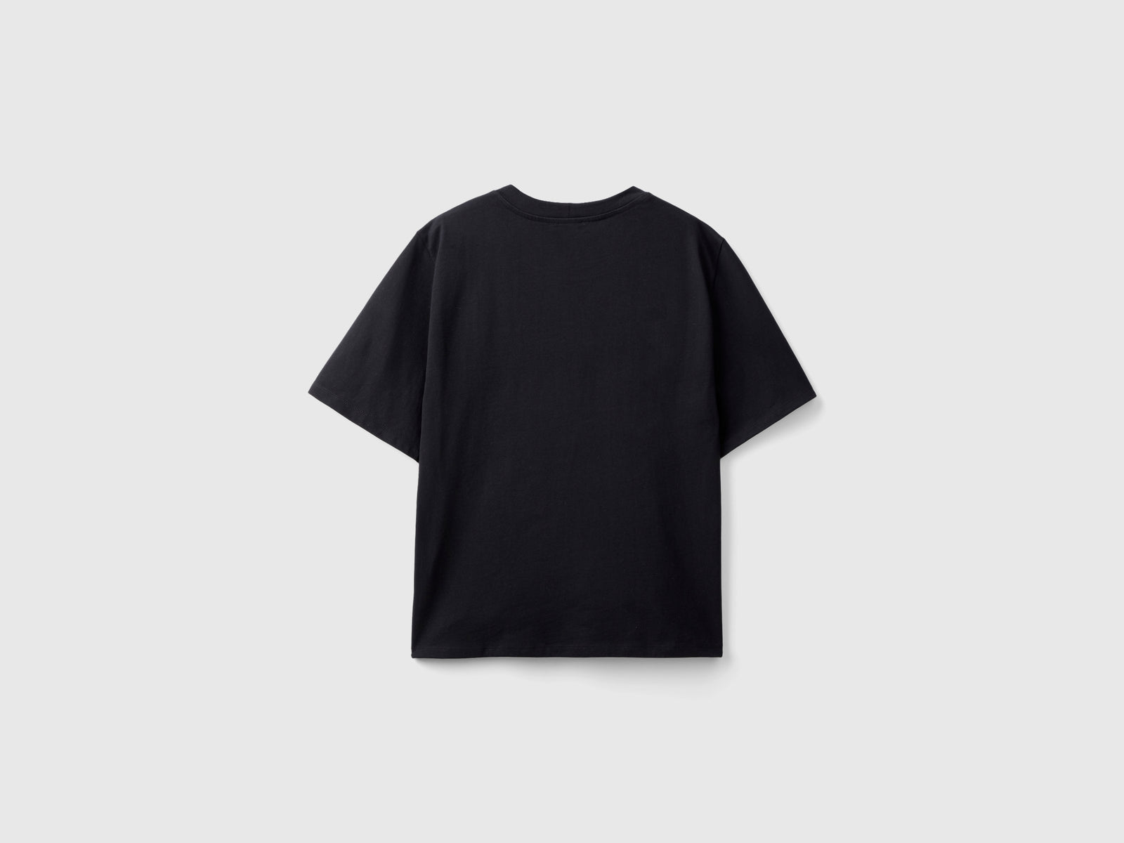 T-shirt con scritta logo da donna nero 2 | Benetton Outlet