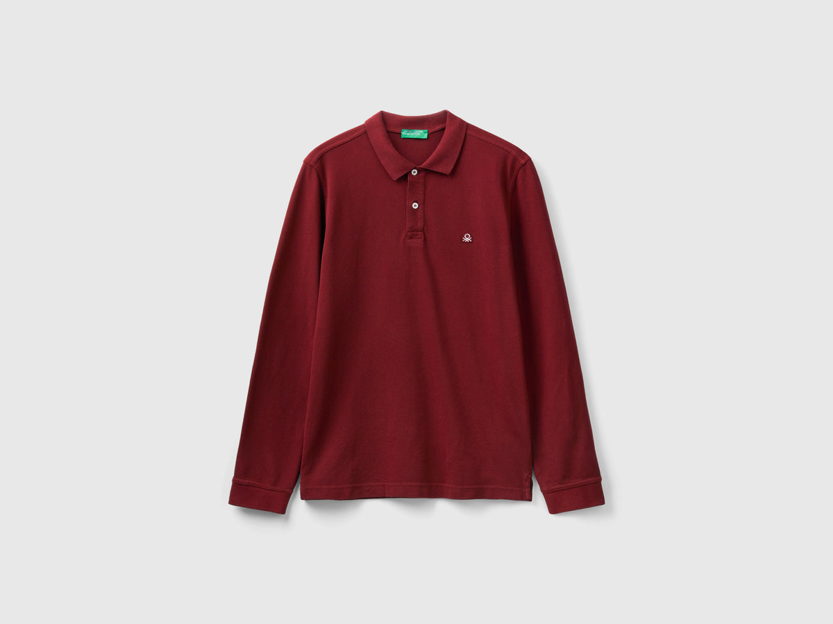 Polo a manica lunga 100% cotone