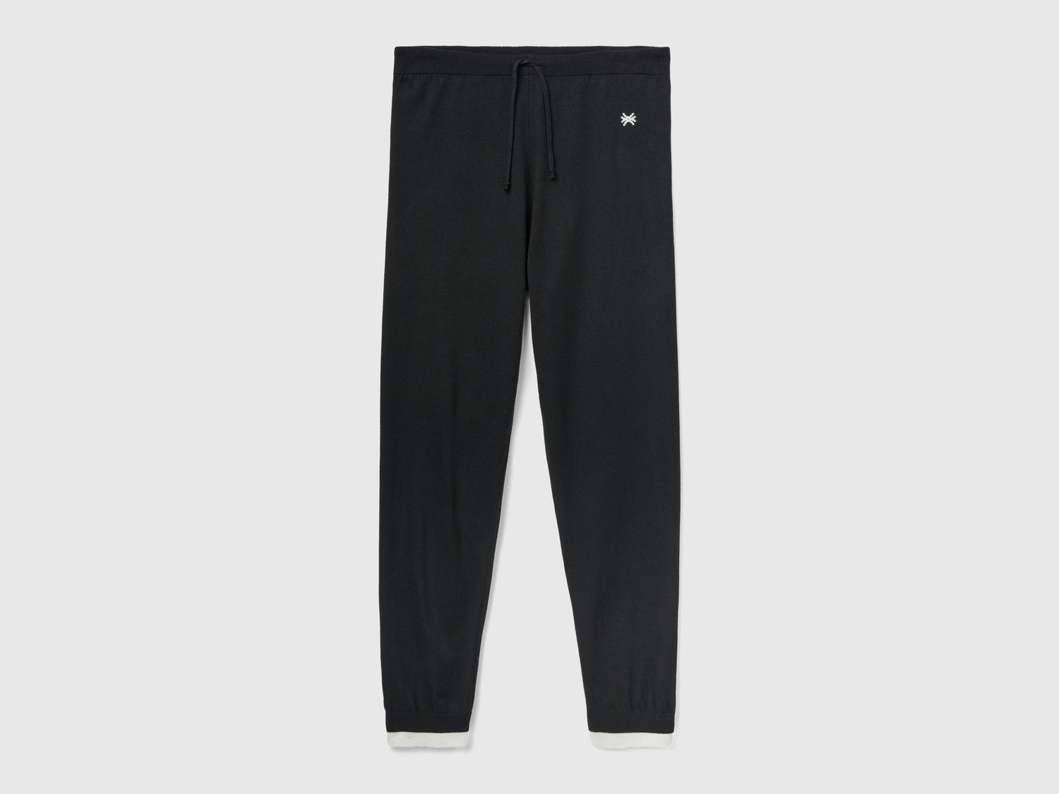 Pantaloni in maglia con coulisse da donna nero | Benetton Outlet