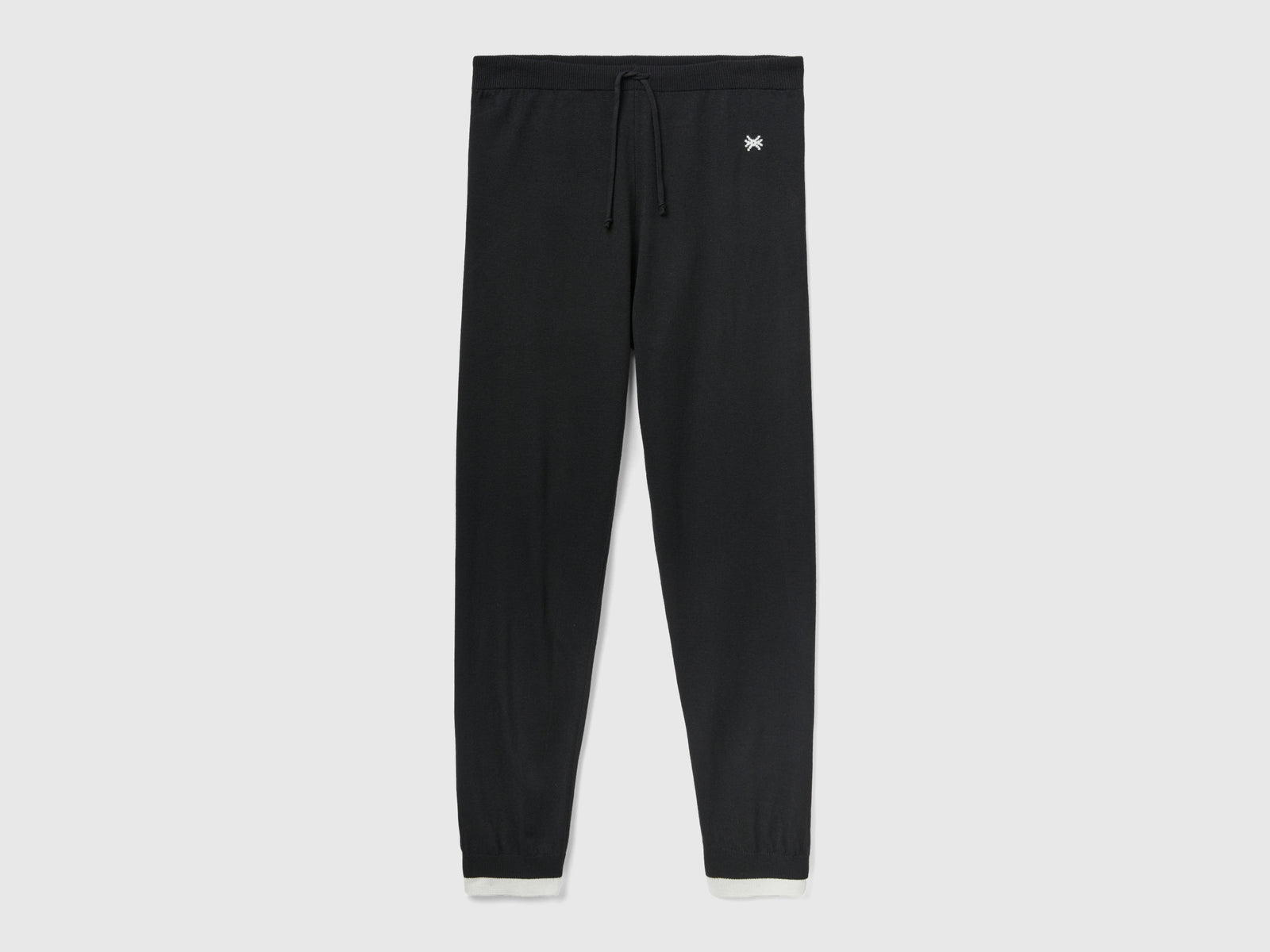 Pantaloni in maglia con coulisse da donna nero | Benetton Outlet