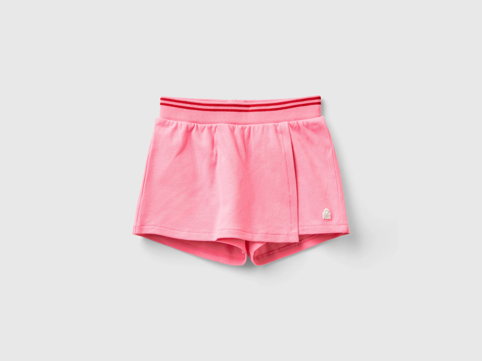 Gonna pantalone in cotone bio stretch da bimba rosa | Benetton Outlet