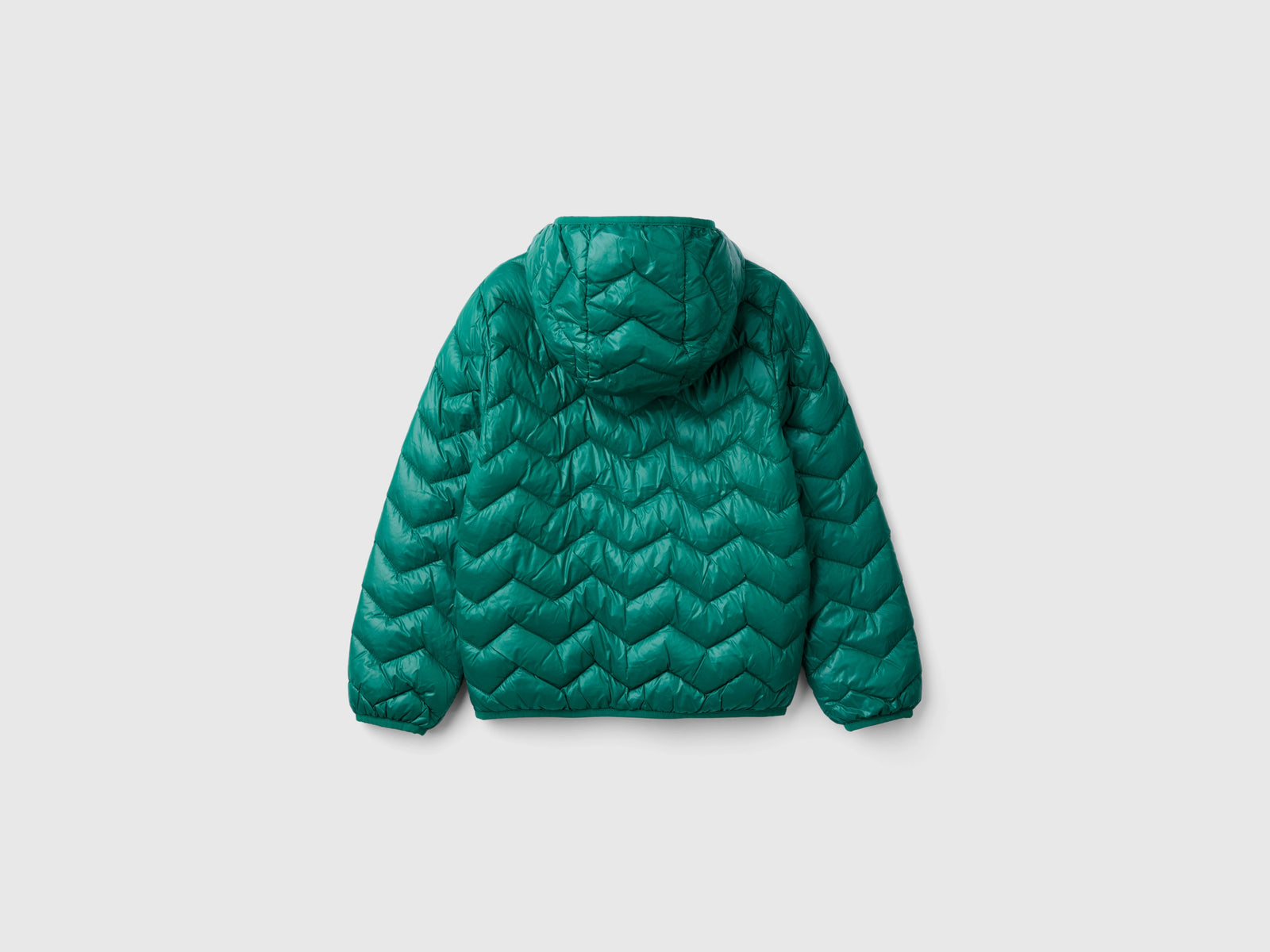 Padded jacket with hood da bambina verde scuro 2 | Benetton Outlet