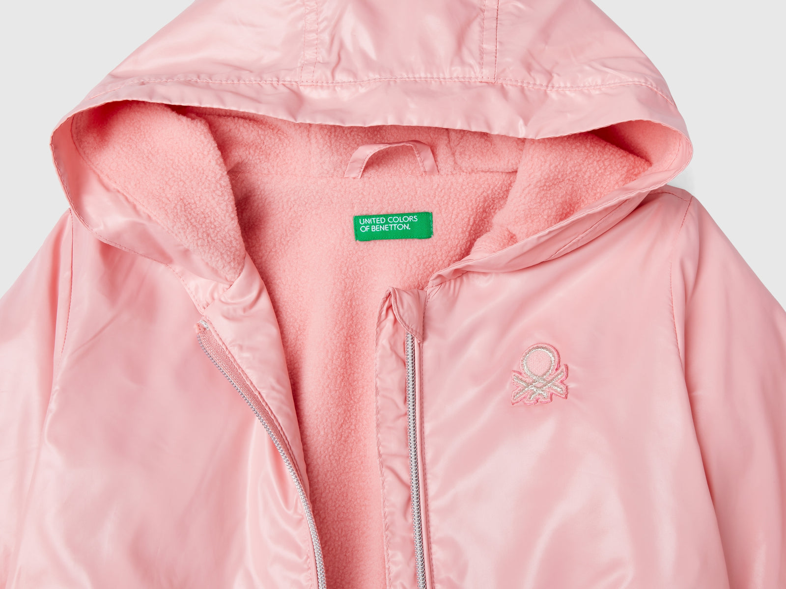 Giubbino lucido imbottito da bimba rosa 3 | Benetton Outlet