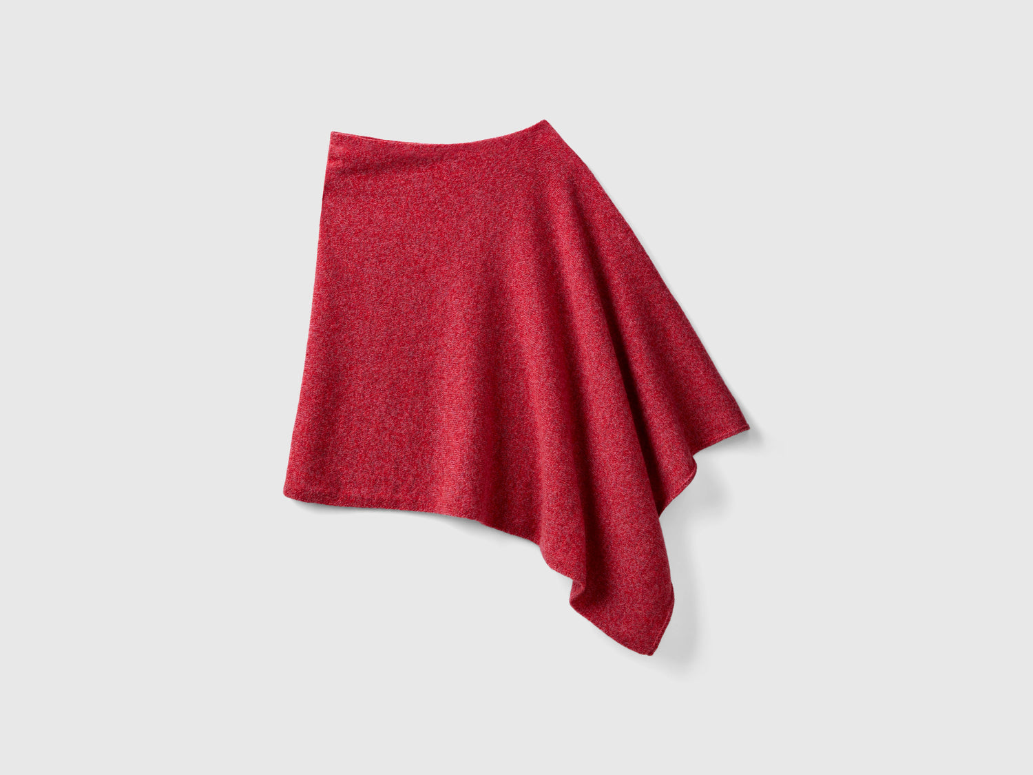 Mantella in pura lana Shetland da donna rosso corallo | Benetton Outlet