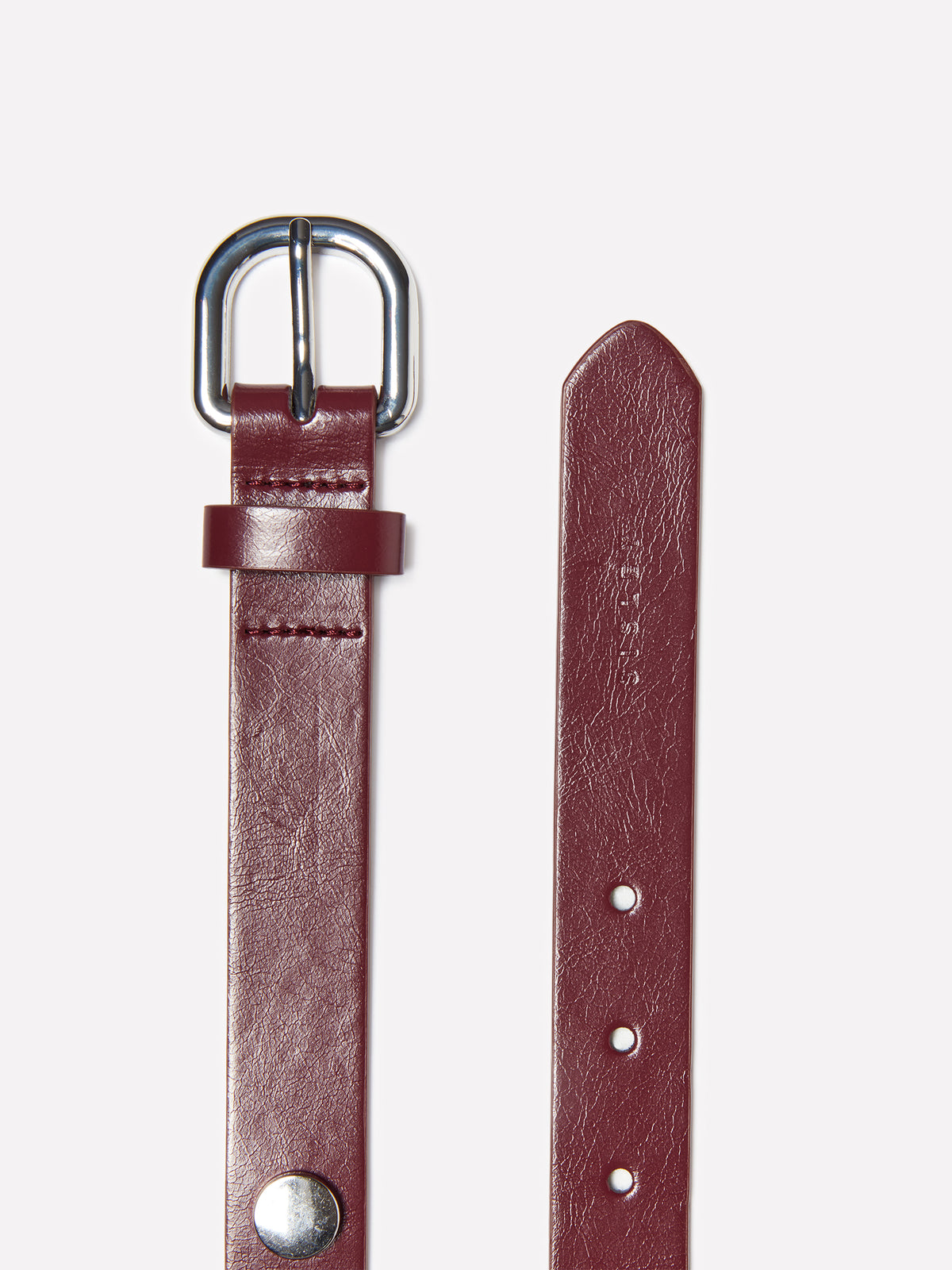 Cintura bordeaux con borchie