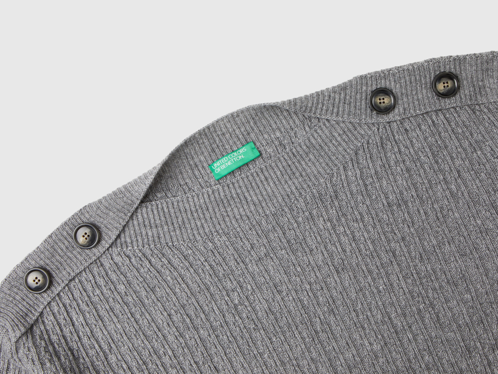 Boat neck sweater da donna grigio 3 | Benetton Outlet