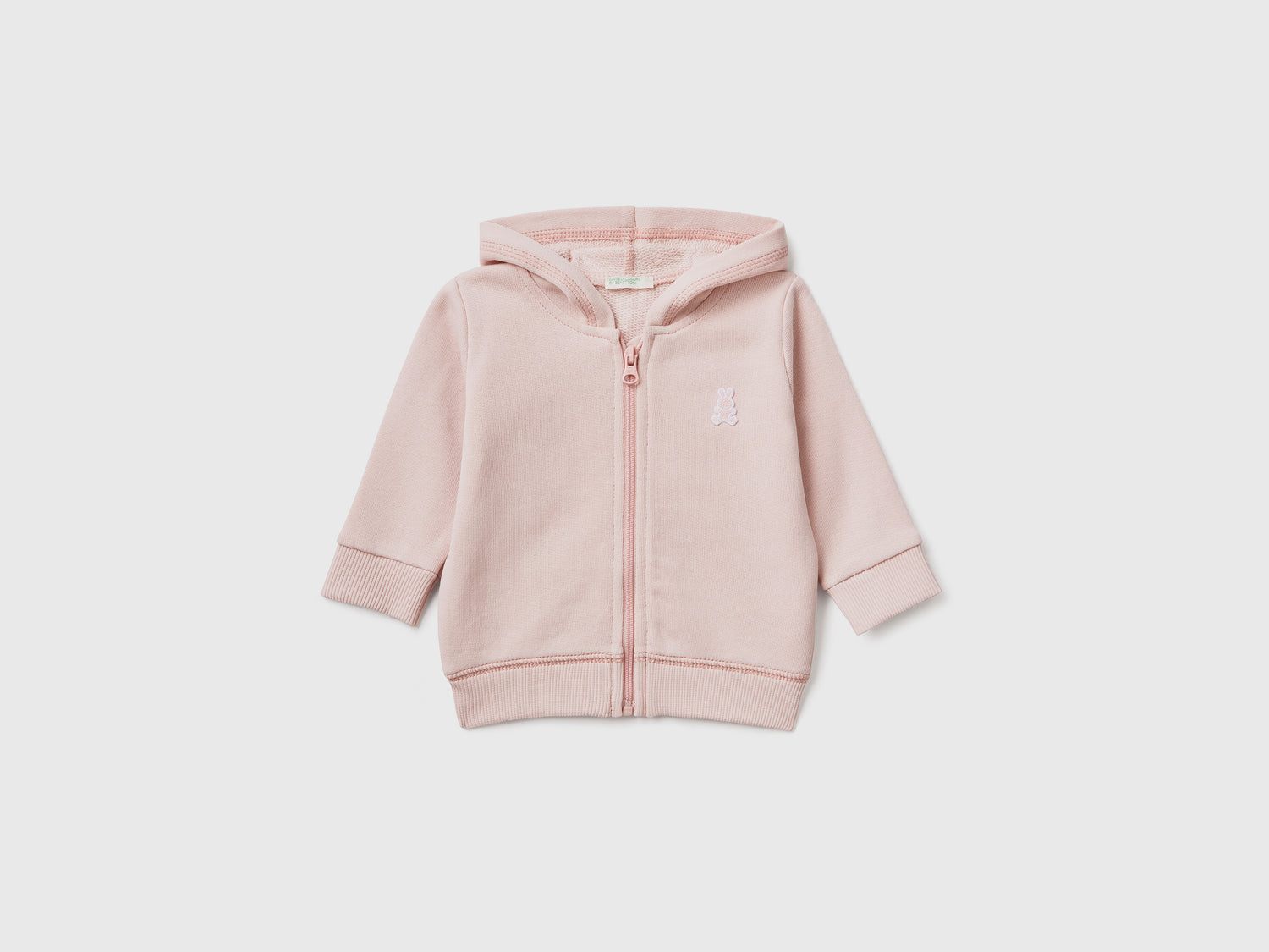 Felpa con cappuccio in cotone da neonato rosa tenue | Benetton Outlet